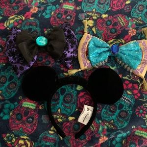 Disney Parks Minnie Ears Interchangeable Bows Haunted Mansion Jasmine